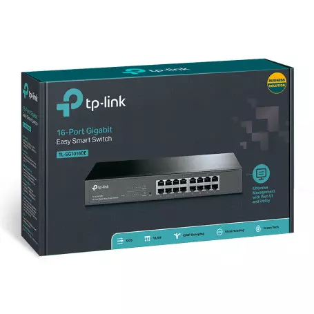 Switch RJ45 TP-Link TL-SG1016DE 10/100/1000 Mbps 16 Ports Rackable SW_TL-SG1016DE - 1