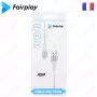 Cable USB vers Lightning 2A Fairplay ALVA 1M Blanc CAUSBFP-C02L1B - 1