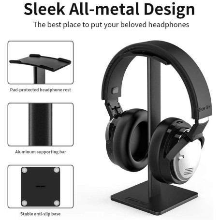 Eabdice Support Casque Gamer Rose - Base Aluminium Antidérapante - Pour Tous Casques