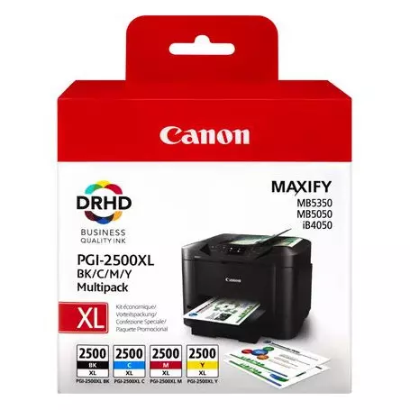 Cartouche Canon PGI-2500XL Multipack Noir Cyan Magenta Yellow CARTPGI2500XL-MULT - 1