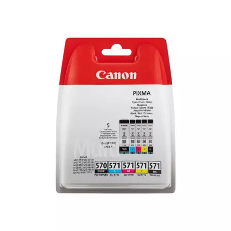 Cartouche Canon PGI-570 + CLI-571 Pack 5 Cartouches CARTPGI570+571 - 1