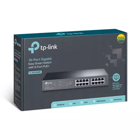 Switch RJ45 TP-Link TL-SG1016PE 10/100/1000 Mbps 16 Ports 8x PoE+ SW_TL-SG1016PE - 2