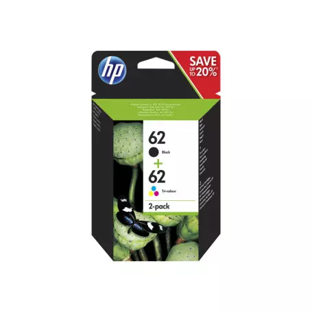 Pack Cartouche HP 62 Noir+Couleur N9J71AE CARTHP62BK+COLOR - 1