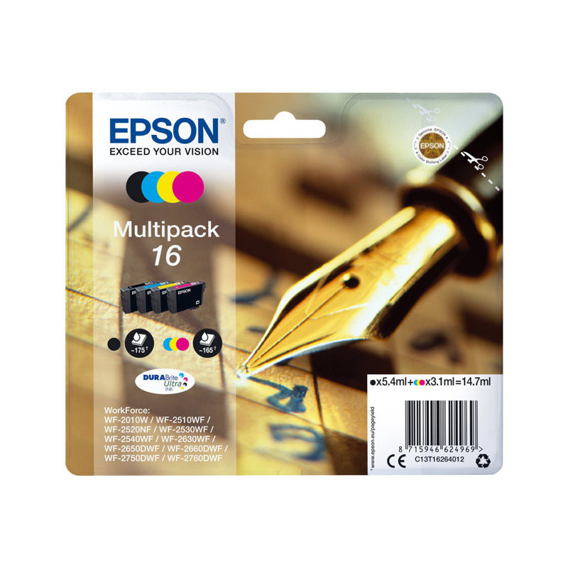  Cartouche  Epson  16 Noir 3 Couleurs WF 2010 2510 2520 