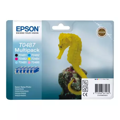 Cartouche Epson T0487 Multipack 1 x Noir et 5 Couleurs CARTEPT0487 - 1