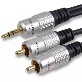 Cable Audio Jack 3.5mm vers 2 x RCA 0.75M Qualité Pro CAJACKRCA_HQ_0.75M - 1