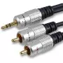 Cable Audio Jack 3.5mm vers 2 x RCA 0.75M Qualité Pro CAJACKRCA_HQ_0.75M - 1
