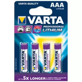 Pack 4 Piles VARTA Professional Lithium AAA (CR03) 1.5V 1100mAh PILEAAA_8496680436 - 1