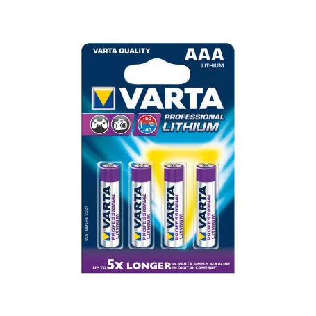 Pack 4 Piles VARTA Professional Lithium AAA (CR03) 1.5V 1100mAh
