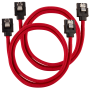 2x Câbles Corsair gainé Premium SATA 6Gbps 60 cm Rouge NSATACO-60-R-D - 2