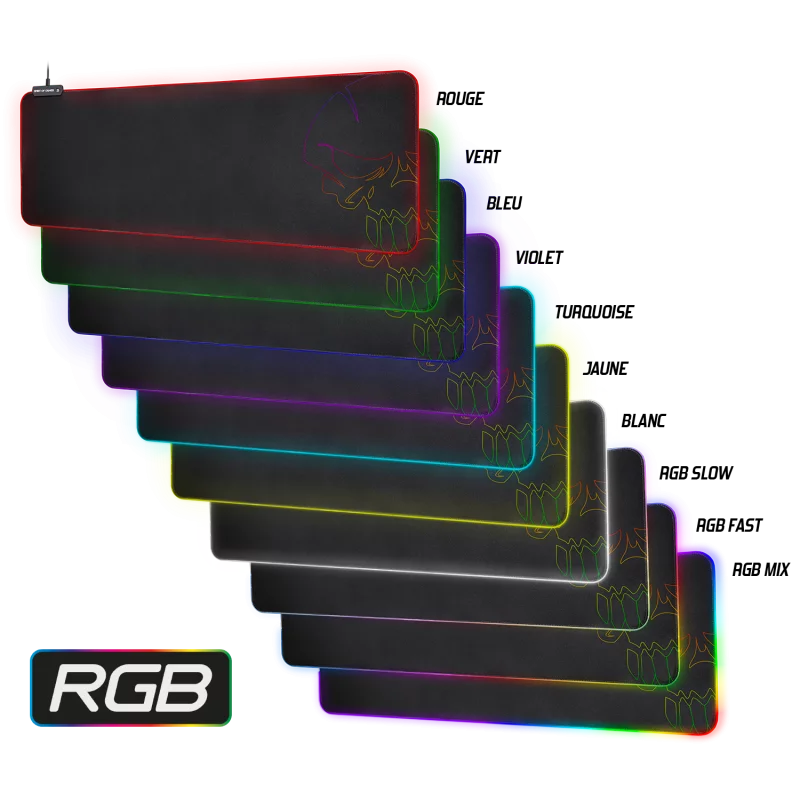 Spirit Of Gamer Skull RGB Gaming mouse pad - Taille XXL - Tapis de souris