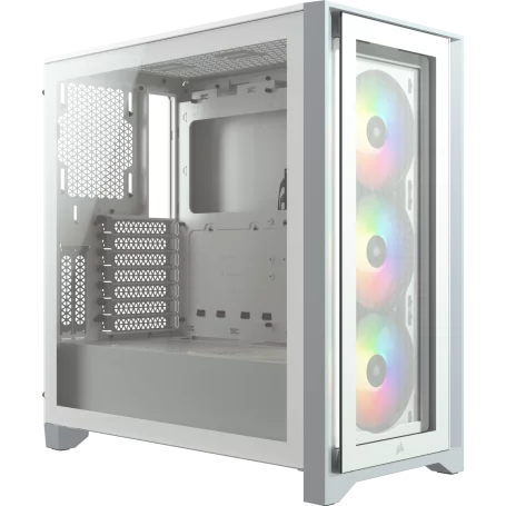 Boitier Corsair iCUE 4000X RGB Tempered Blanc ATX USB 3.1 Type C BTCO4000X-RGB-WH - 1