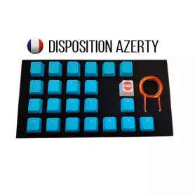 Keycaps DoubleShot TaiHao Neon Bleu 22 Touches Grip Gomme CLTHFR022C03BU103 - 1