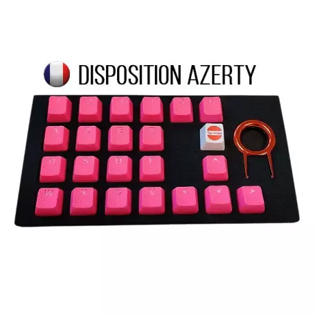 Keycaps DoubleShot TaiHao Neon Pink 22 Touches Grip Gomme CLTHFR022C03PK101 - 1