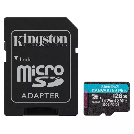 Mémoire Micro SDXC 128Go Kingston Canvas Go Plus A2/V30/UHS-I U3 MEMMSD128_K_SDCG3 - 1