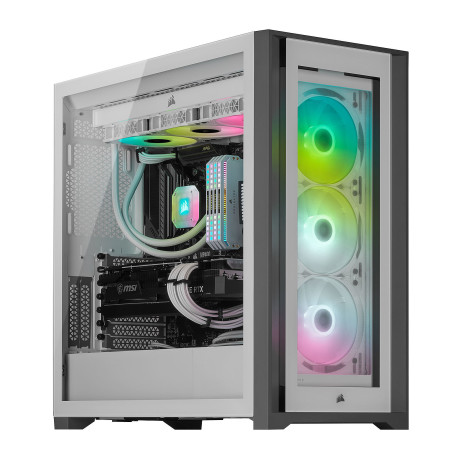 Boitier Corsair iCUE 5000X RGB Tempered Blanc ATX USB 3.1 Type C BTCO5000X-RGB-WH - 2