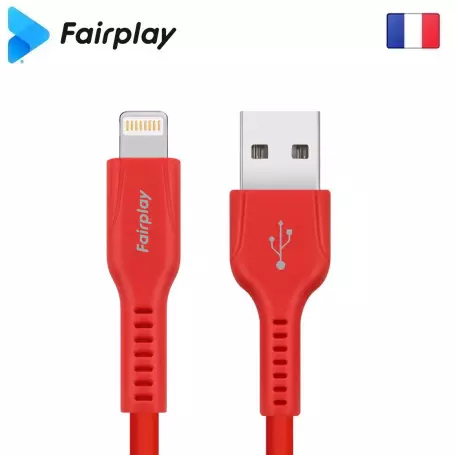 Cable USB vers Lightning 2A Fairplay 1M LIRIO S2 Rouge CAUSBFP-LIRLGR - 1