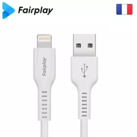 Cable USB vers Lightning 2A Fairplay 1M Blanc LIRIO S2 CAUSBFP-LIRLGB - 1