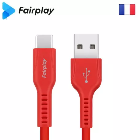 Cable USB vers Type-C 3A Fairplay 1M Rouge LIRIO S2 CAUSBFP-LIRBCR - 1