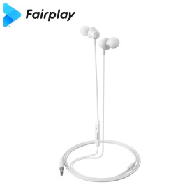 Ecouteurs avec micro Fairplay AURORA Blanc Jack 3.5mm 1.2m MICFP-AURW-01 - 1