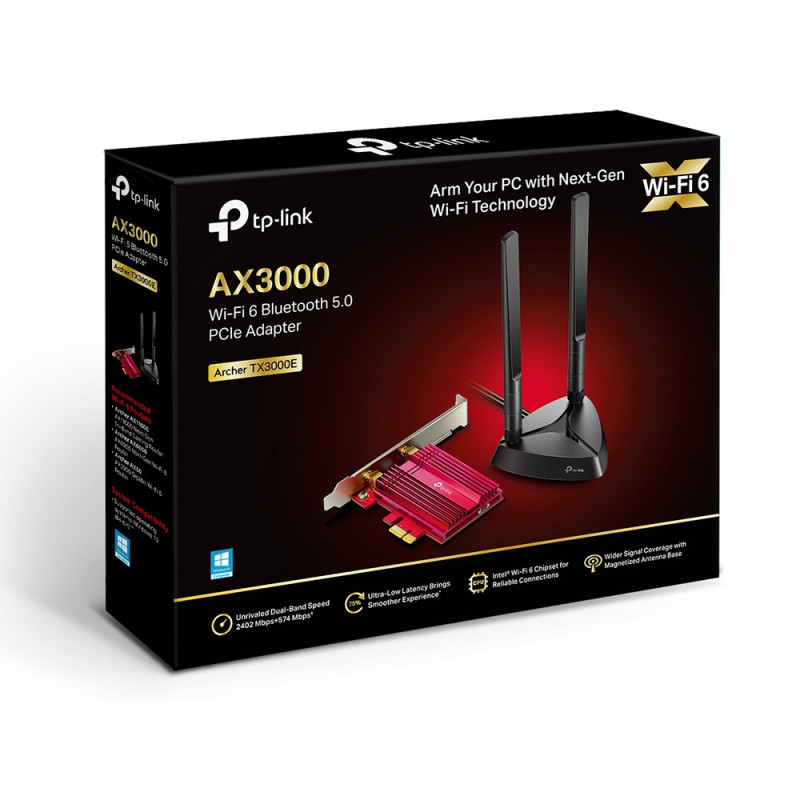 Carte Réseaux PCIExpress Wifi 6 TPLink Archer TX3000E + Bluetooth 5