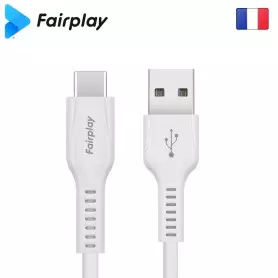 Cable USB vers Type-C 3A Fairplay 1M Blanc LIRIO S2 CAUSBFP-LIRBCB - 1