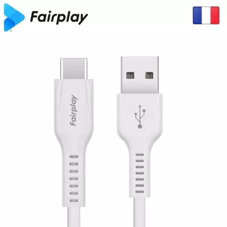 Cable USB vers Type-C 3A Fairplay 1M Blanc LIRIO S2 CAUSBFP-LIRBCB - 1