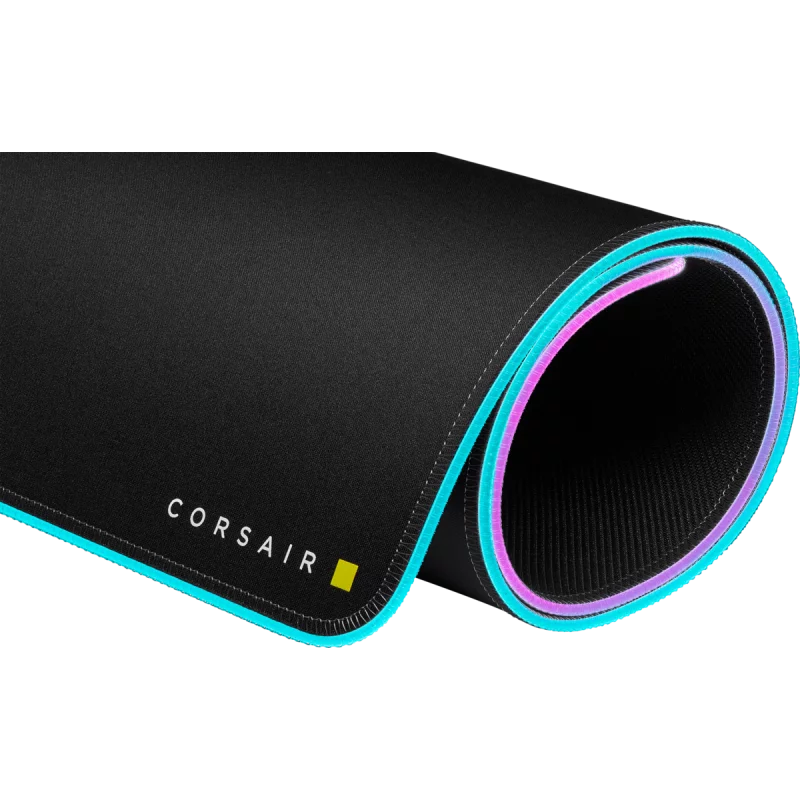 Corsair MM700 RGB Extended XL | Tapis de souris de jeu en tissu - 930 mm x  400 mm x 4 mm - Éclairage RGB à 360° - Hub USB à deux ports - Caoutchouc