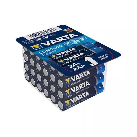 Pack 24 Piles VARTA Pile alcaline LONGLIFE Power AAA (LR03) 1.5V