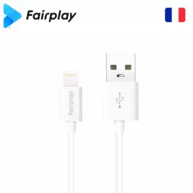 Cable USB vers Lightning 2.4A Fairplay SENECIO 1M Blanc CAUSBFP-C03L1B - 1