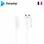 Cable USB vers Lightning 2.4A Fairplay SENECIO 1M Blanc CAUSBFP-C03L1B - 1