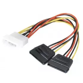 Adaptateur Alimentation MOLEX 4 PIN Male vers 2 x SATA Femelle ADALIMMOLEX-2SATA - 1