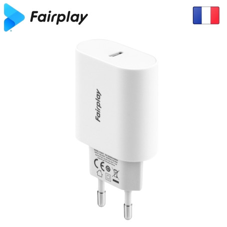 Alimentation Secteur 220V vers USB-C PD 18W Fairplay MONZA ALIMUSBFP-MNZ-01 - 1