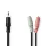 Cable Audio Jack 3.5mm Male vers 2 x Femelle 20cm CAJACKM/2F_0.2M - 1