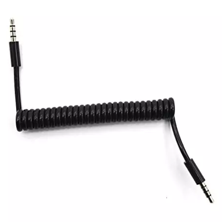 Cable Audio Jack 3.5mm Male/Male 50cm Spiral Hama CAJACKM/M0.5M_SPIR - 1