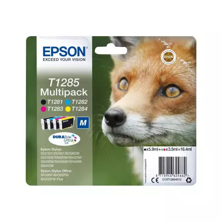 Cartouche Epson T1285 Noire + 3 Couleurs SX125/420W/425W/S22/BX305 CARTEPT1285MULTI - 1