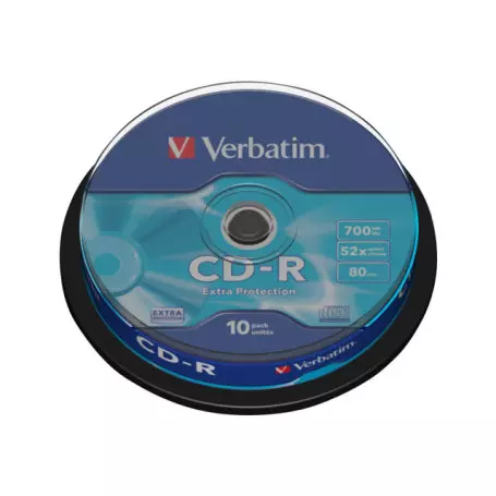 CD-R Verbatim 52x 700 Mo Spindle de 10 (Réf:43437)