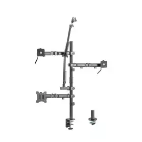 Kimex Kit rail de fixation Slatwall+2 pieds de table+Support écran PC