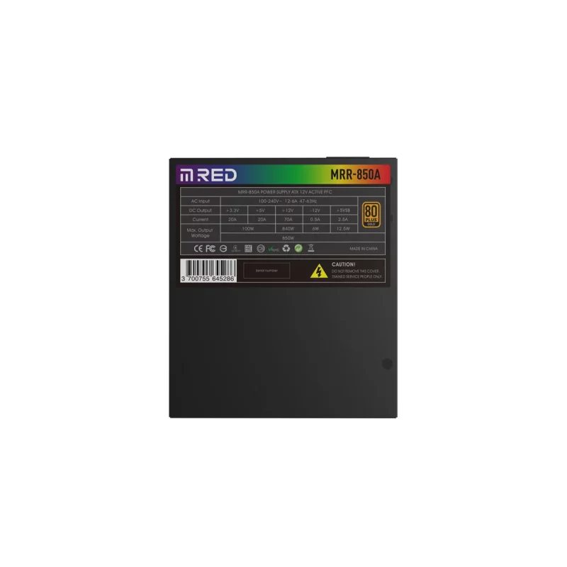 Alimentation ATX Modulaire RGB 850W Pro 80+Gold Noir - GAMEMAX