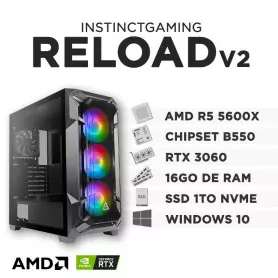 PC Gamer RELOAD V2 AMD Ryzen 5600X 16Go SSD 1To RTX3060 W10