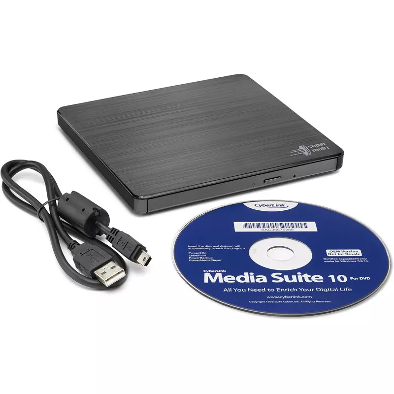 Graveur Externe USB 2.0 LG Slim CD DVD 24x 8x GP60NB60 Noir