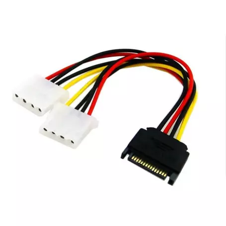 Adaptateur Alimentation SATA Male vers 2x MOLEX Femelle