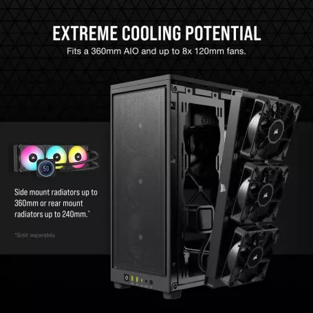 Boitier Corsair iCUE 2000D Airflow Mini ITX Noir CC 9011244 WW