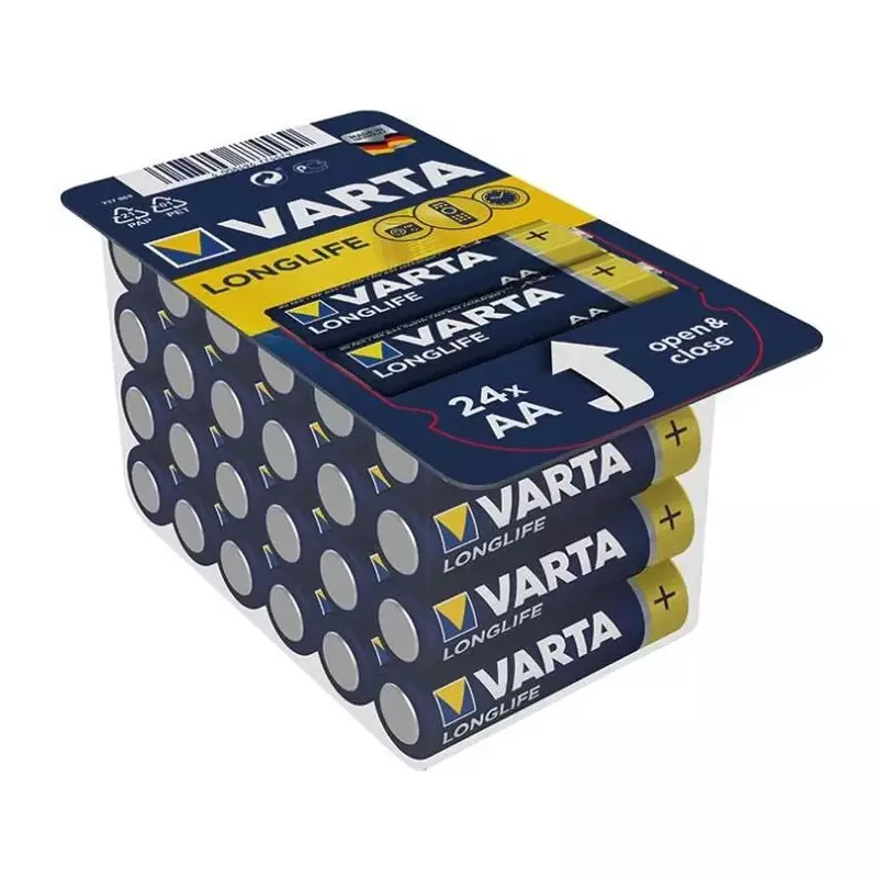 Pack 24 Piles VARTA Pile alcaline LONGLIFE Power AAA (LR03) 1.5V