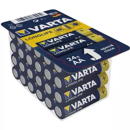 Pack 24 Piles VARTA Pile alcaline LONGLIFE Power AA (LR6) 1.5V