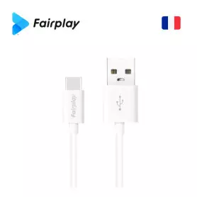 Cable USB vers Type-C 3A Fairplay SENECIO 2M Blanc