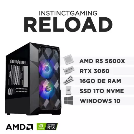 PC Gamer RELOAD Ryzen 5 5600X 16Go 1To RTX 3060 8Go W10 Windows Windows 10