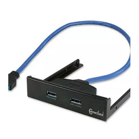 Rack 3.5 Connectland KIT-3.5"-USB-V3-2P Black 2 Ports USB 3.0