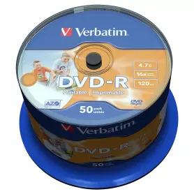 DVD-R Verbatim 16x 4.7Go Spindle de 50 (Réf:43548)