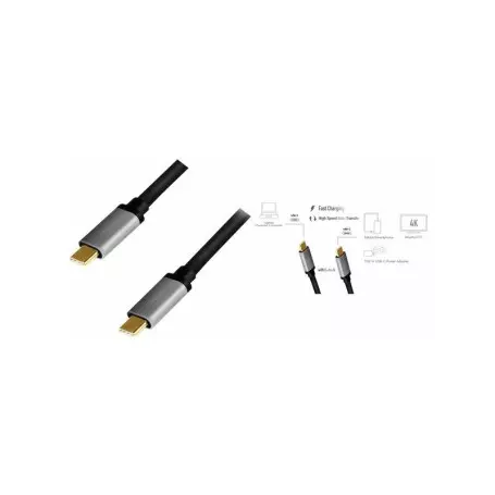 Cable USB 3.2 type C vers C 1.5m 100 Watts LogiLink CUA0106